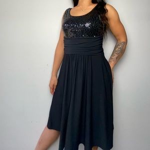 Black Sequins Sleeveless Dress by Studio